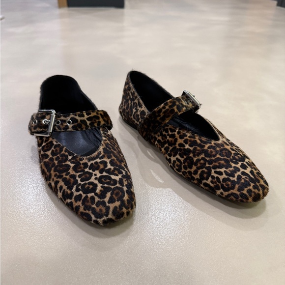 Massimo Dutti Leopard Vintage Ballet Flat Mary Jane - Picture 2 of 8